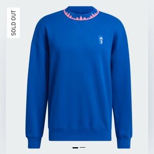 Adidas Juventus Lifestyler Crew Sweatshirt Didtressed Collegiate Royal Blue L